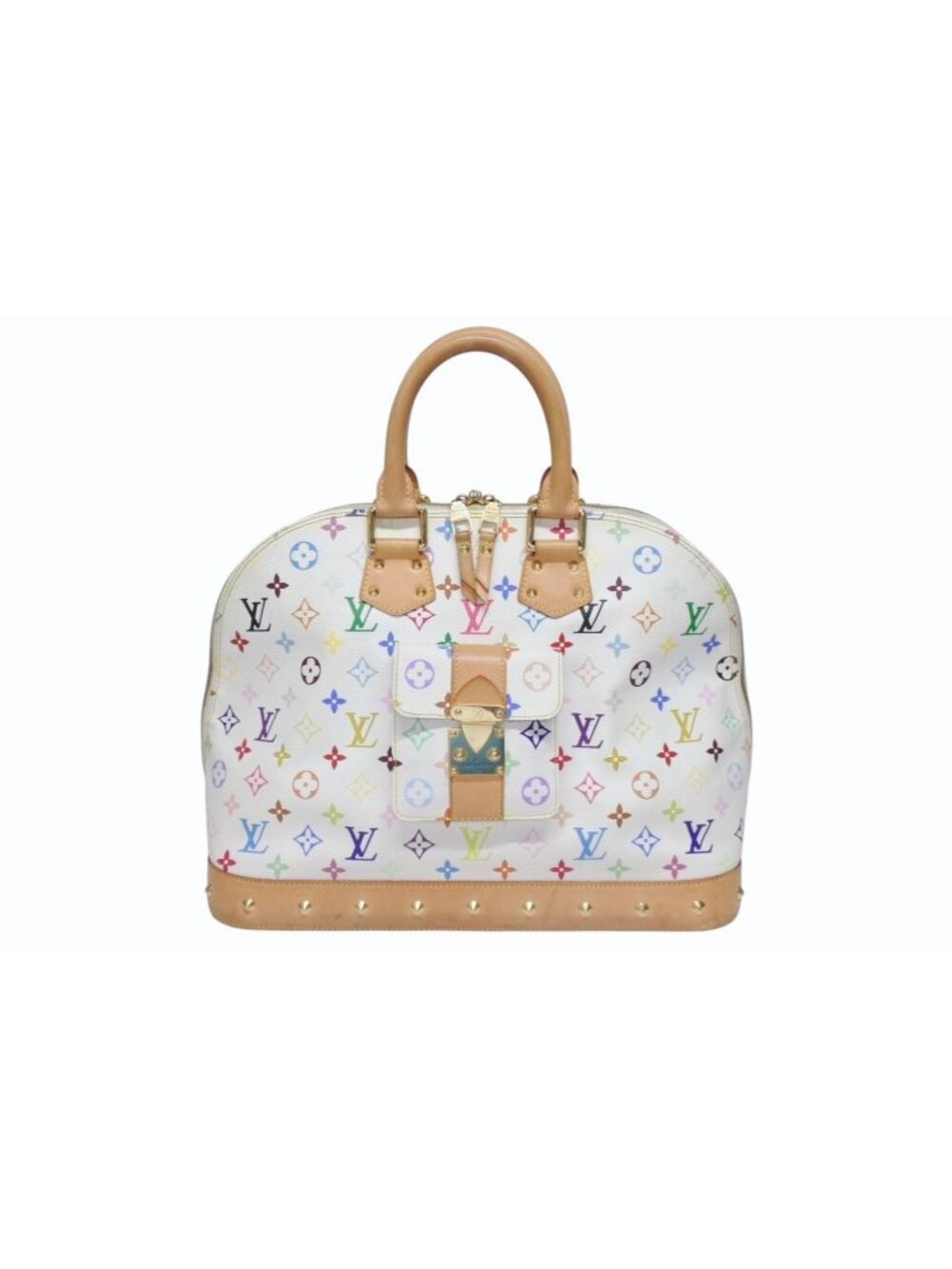 Louis Vuitton Takashi Murakami Alma GM Handbag Monogram Multicolor White